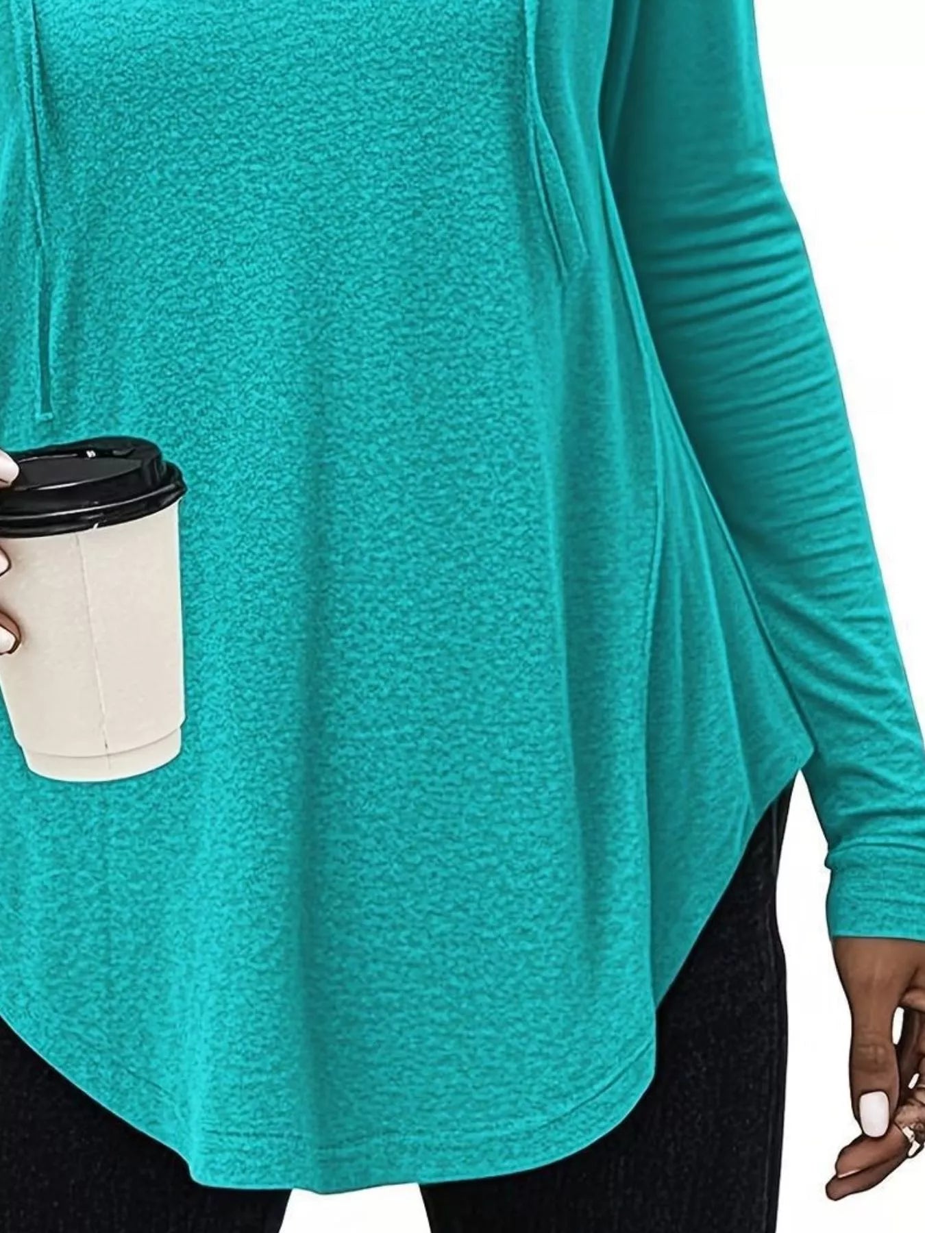Trendsi Full Size Drawstring Long Sleeve Hooded Top Plus Size -