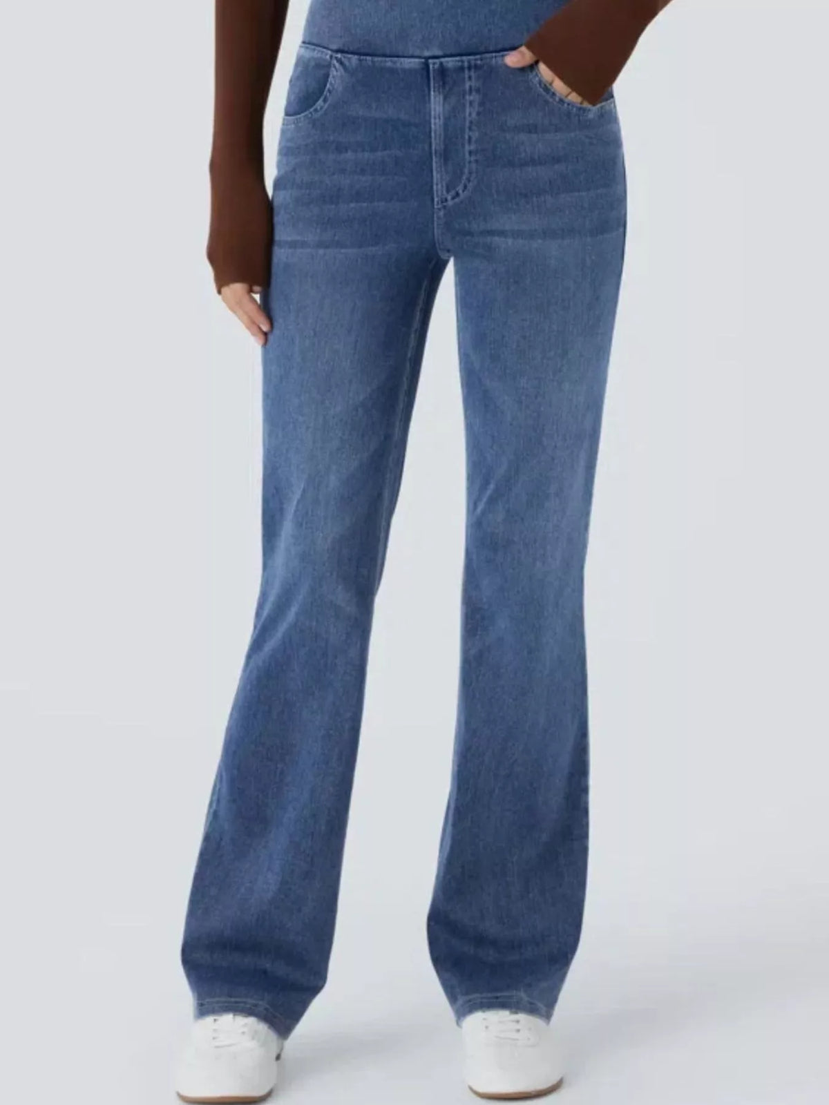 High-Waisted Flared Jeans — front view
