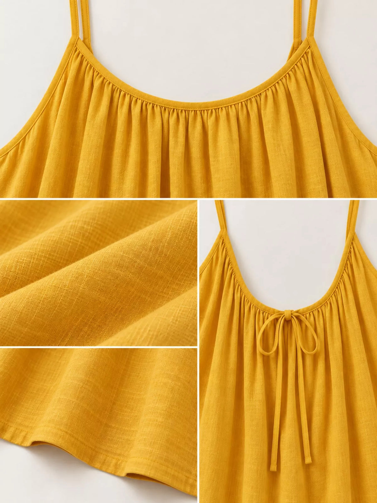 Backless Spaghetti Strap Maxi Dress — garment construction details