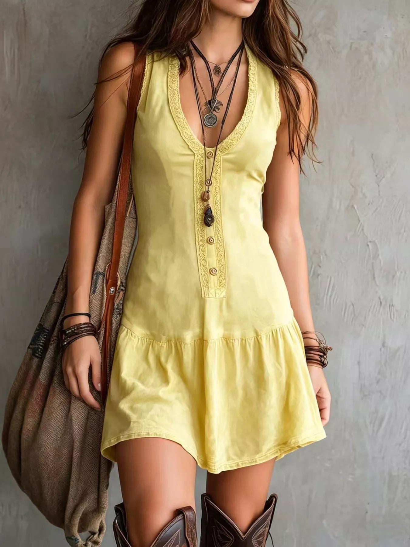 Trendsi Full Size Sleeveless V-Neck Mini Dress Plus Size -