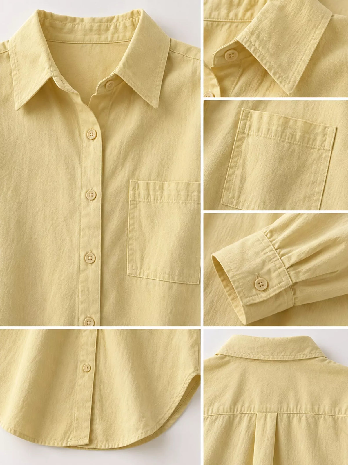 Yellow oversized button-down long sleeve shirt