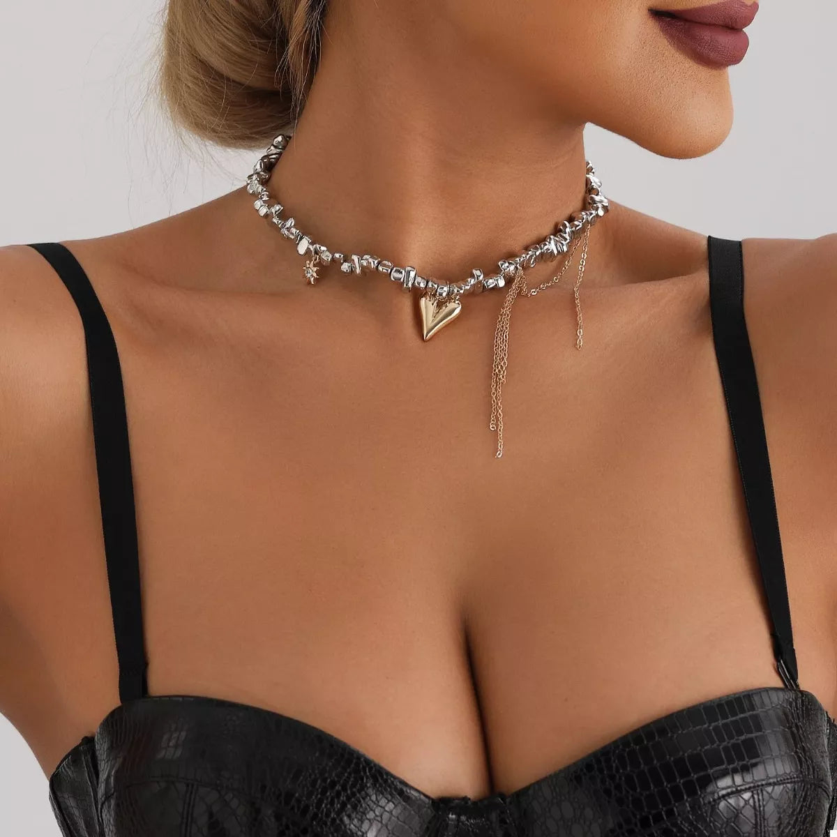 Trendsi Silver-Plated Heart Necklace -