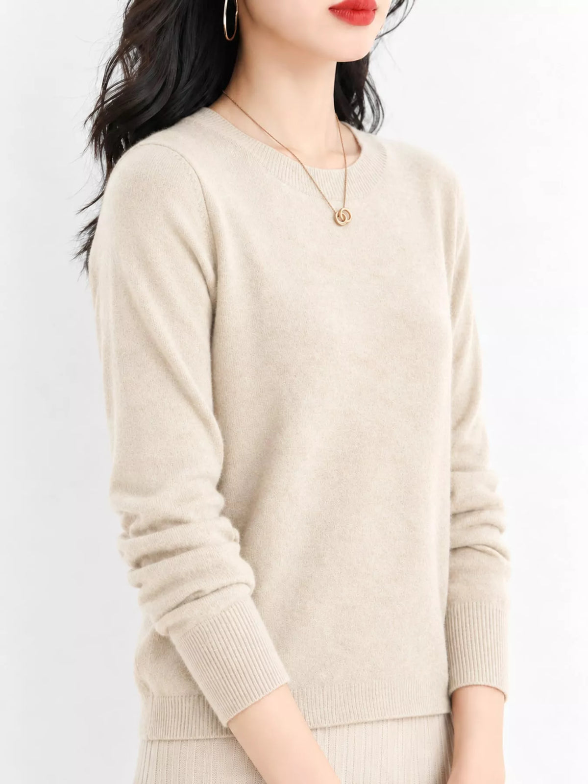 Crew Neck Long Sleeve Sweater — side view