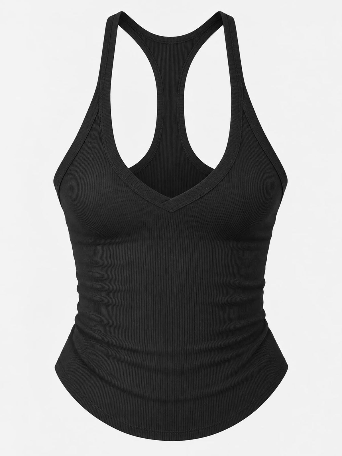 Ribbed Racerback Tank Top — garment front