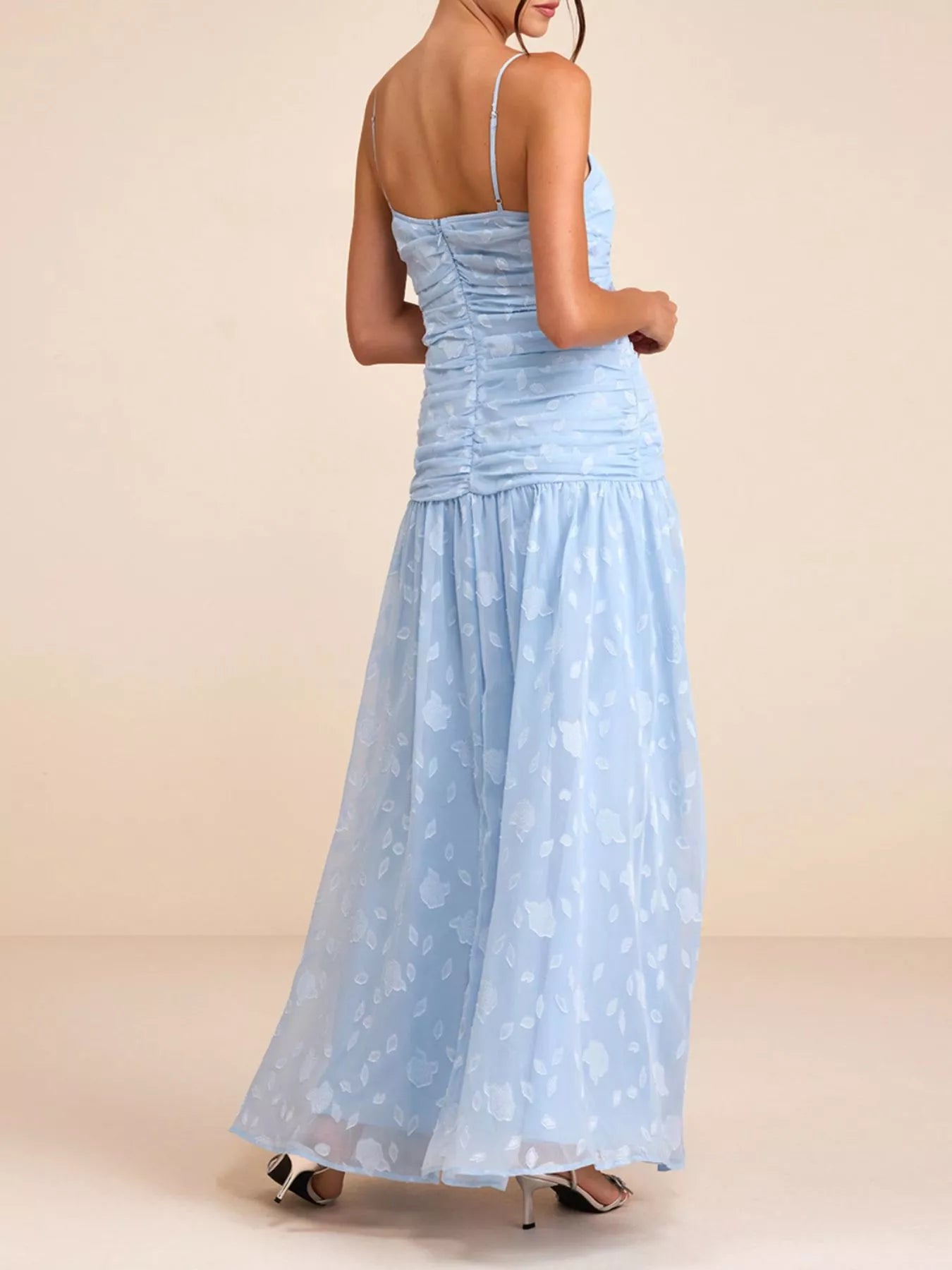 Trendsi Ruched Spaghetti Strap Maxi Dress -