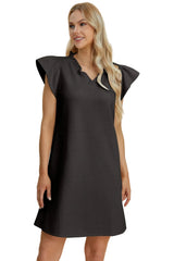 Trendsi Double Take Full Size Ruffled V-Neck Cap Sleeve Dress -