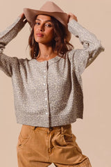 Trendsi SO ME Two Tone Leopard Vintage Print Button Up Cardigan -