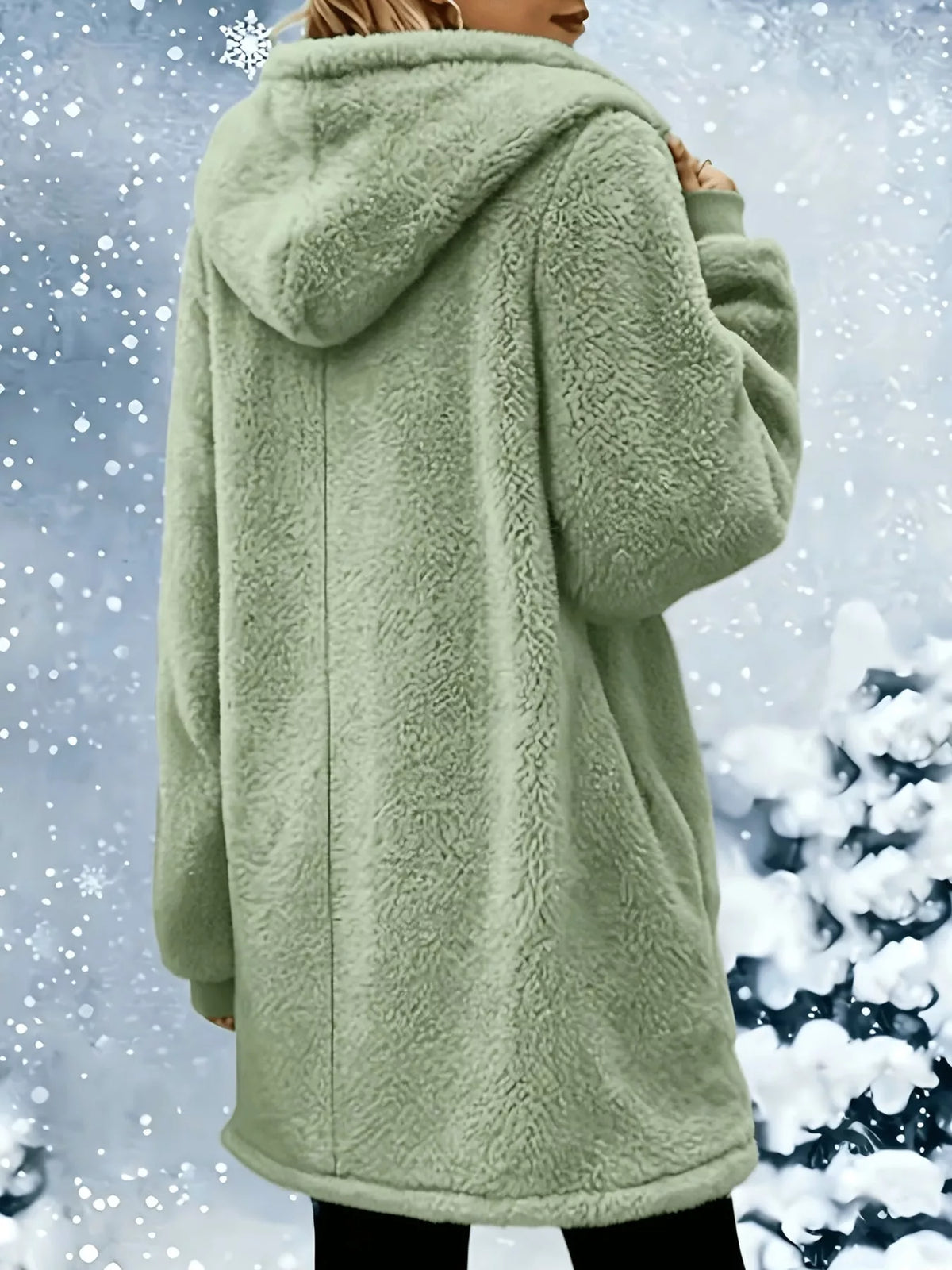Long-sleeve coat, back view
