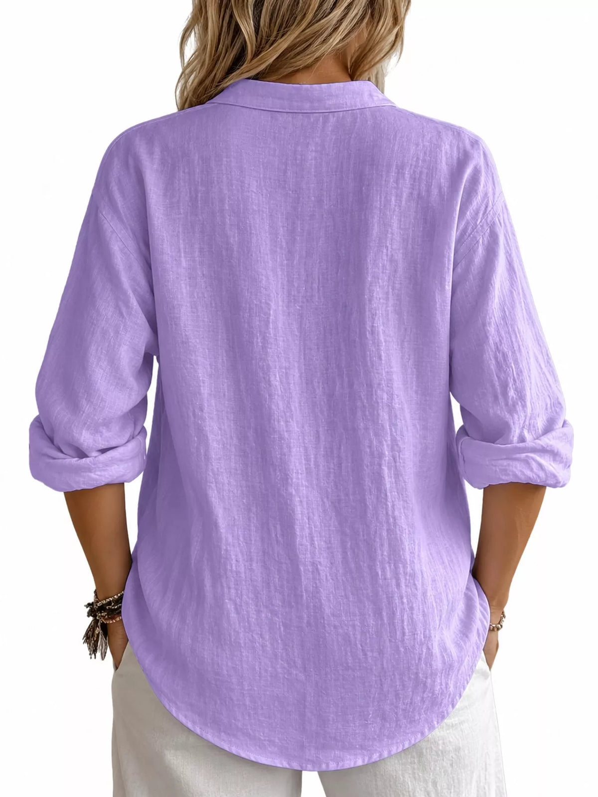 Collared blouse, purple back