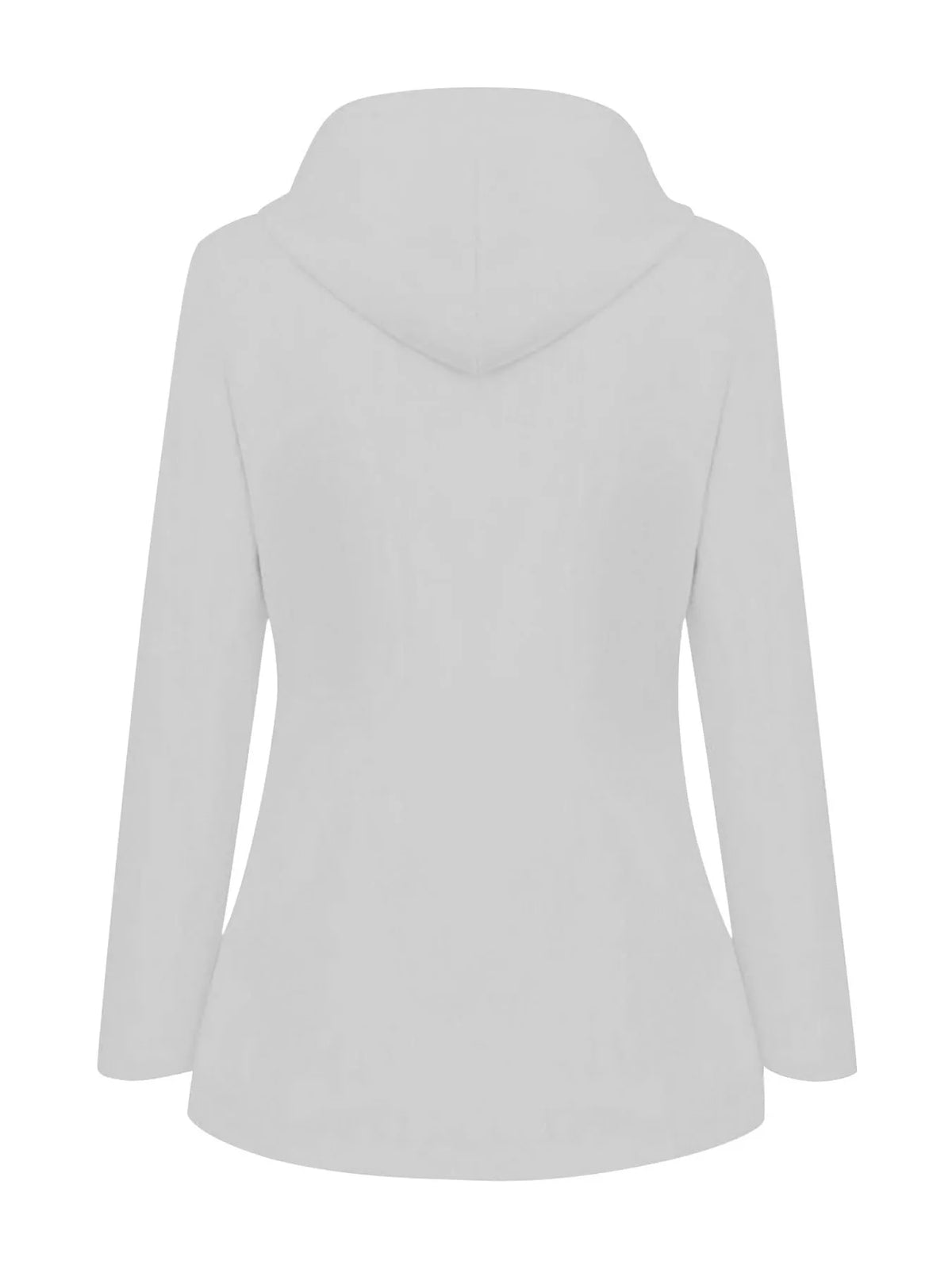 White drawstring hooded jacket, back view