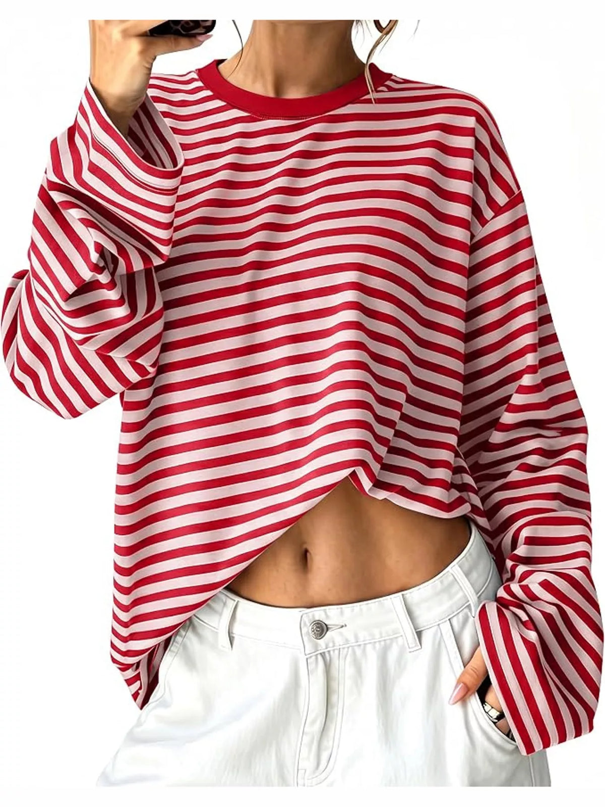 Long Sleeve Crew Neck T-Shirt — front view
