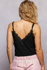 Trendsi POL Lace Detail V-Neck Ribbed Cami -