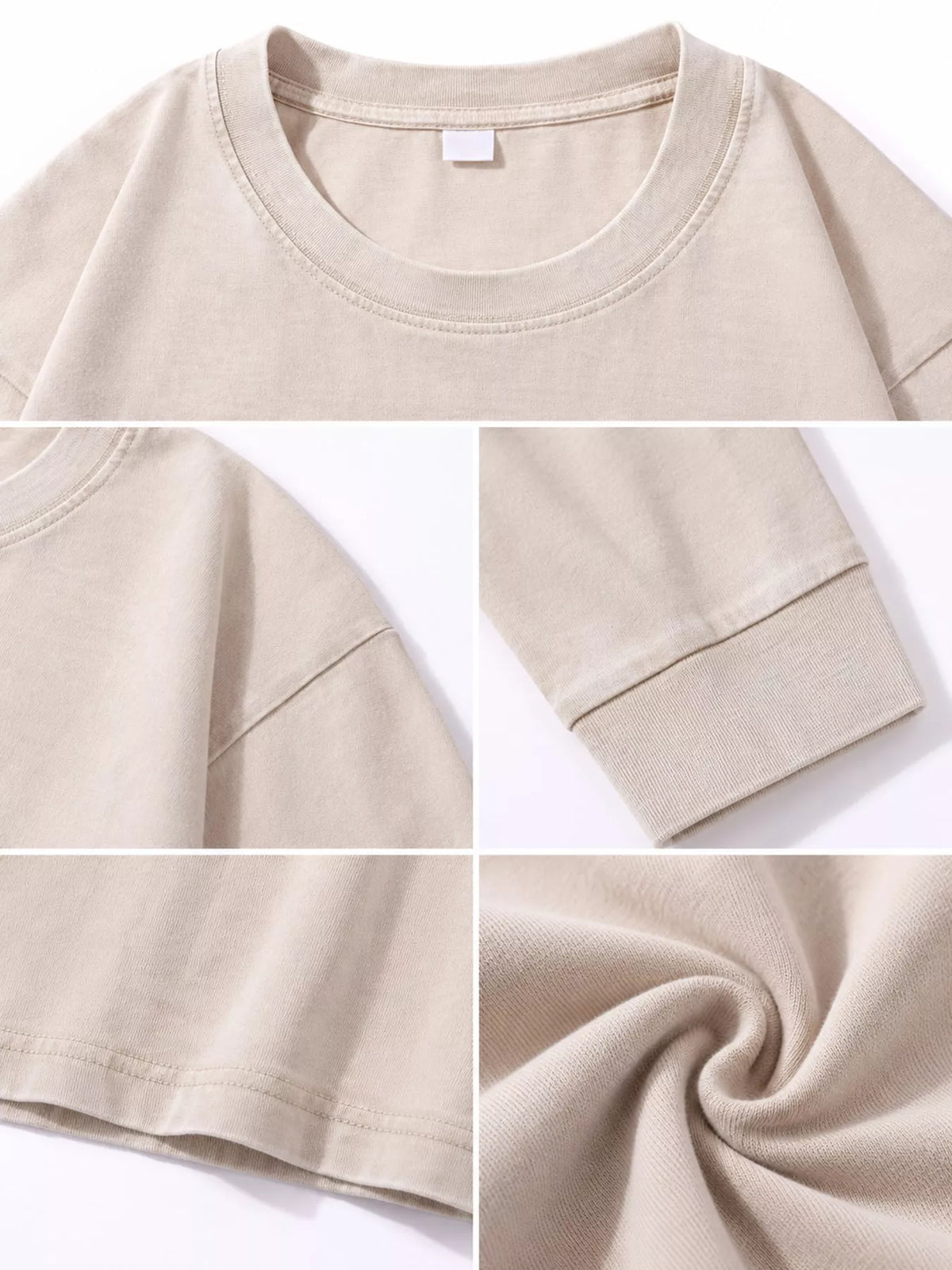 Washed Oversized Long Sleeve T-Shirt — garment construction details