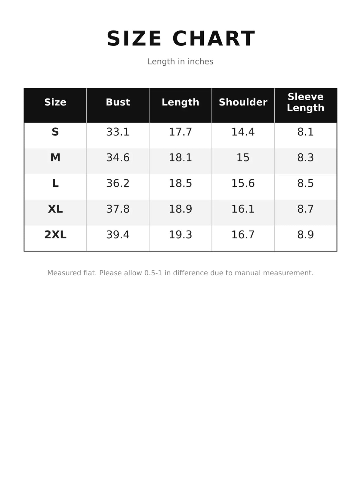 Size chart for floral embroidered puff sleeve peplum blouse