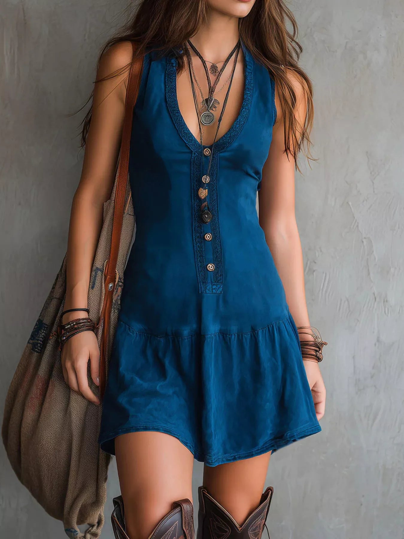 Trendsi Full Size Sleeveless V-Neck Mini Dress Plus Size -