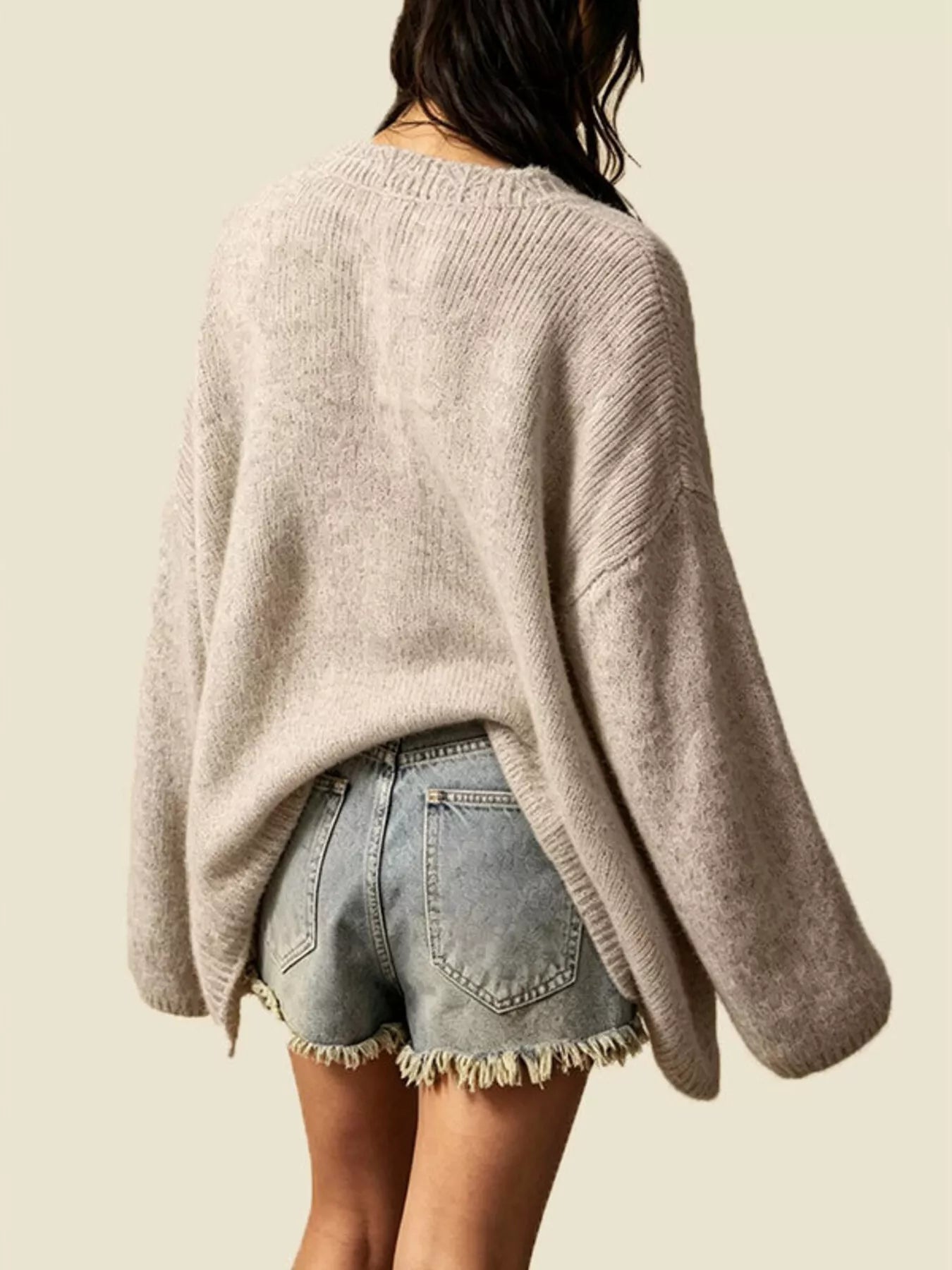 Trendsi V-Neck Button-Down Knit Cardigan -