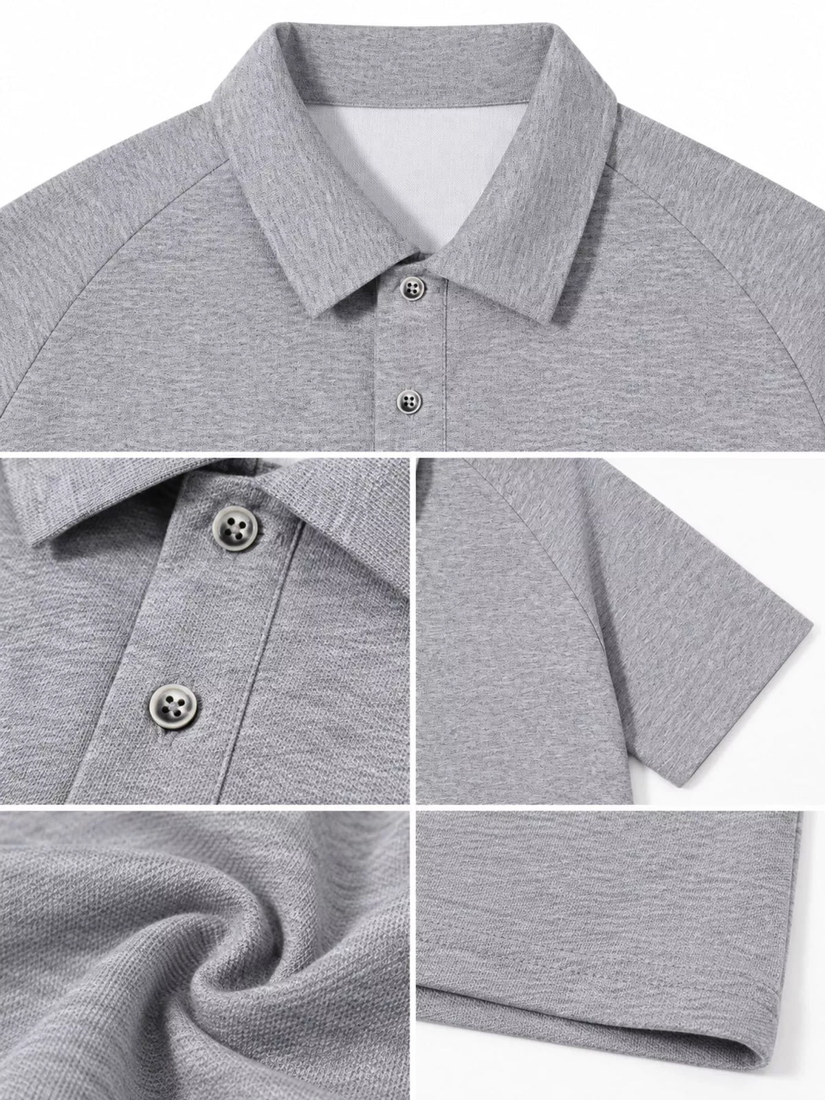 Heather Gray short sleeve polo t-shirt
