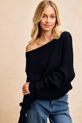 Trendsi BiBi Waffle Knit Off Shoulder Top -