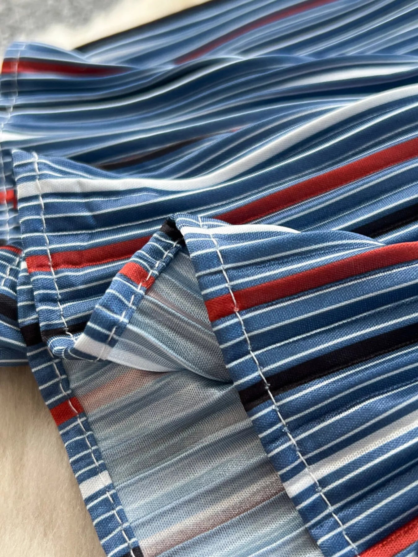 Trendsi Full Size Striped Patchwork Denim Skirt Plus Size -