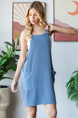 Trendsi Heimish Full Size Ribbed Sleeveless Mini Tank Dress Plus Size - Dresses