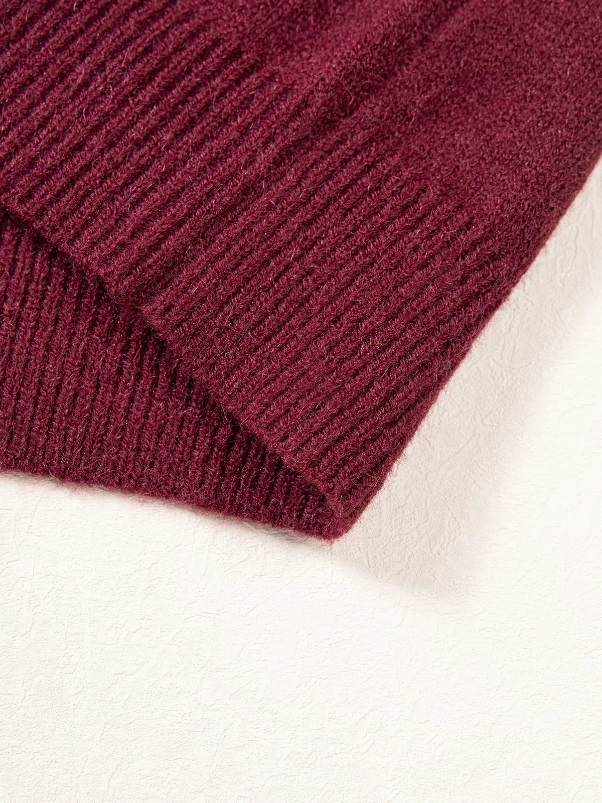 Burgundy christmas sequin candy cane sweater — design and construction details