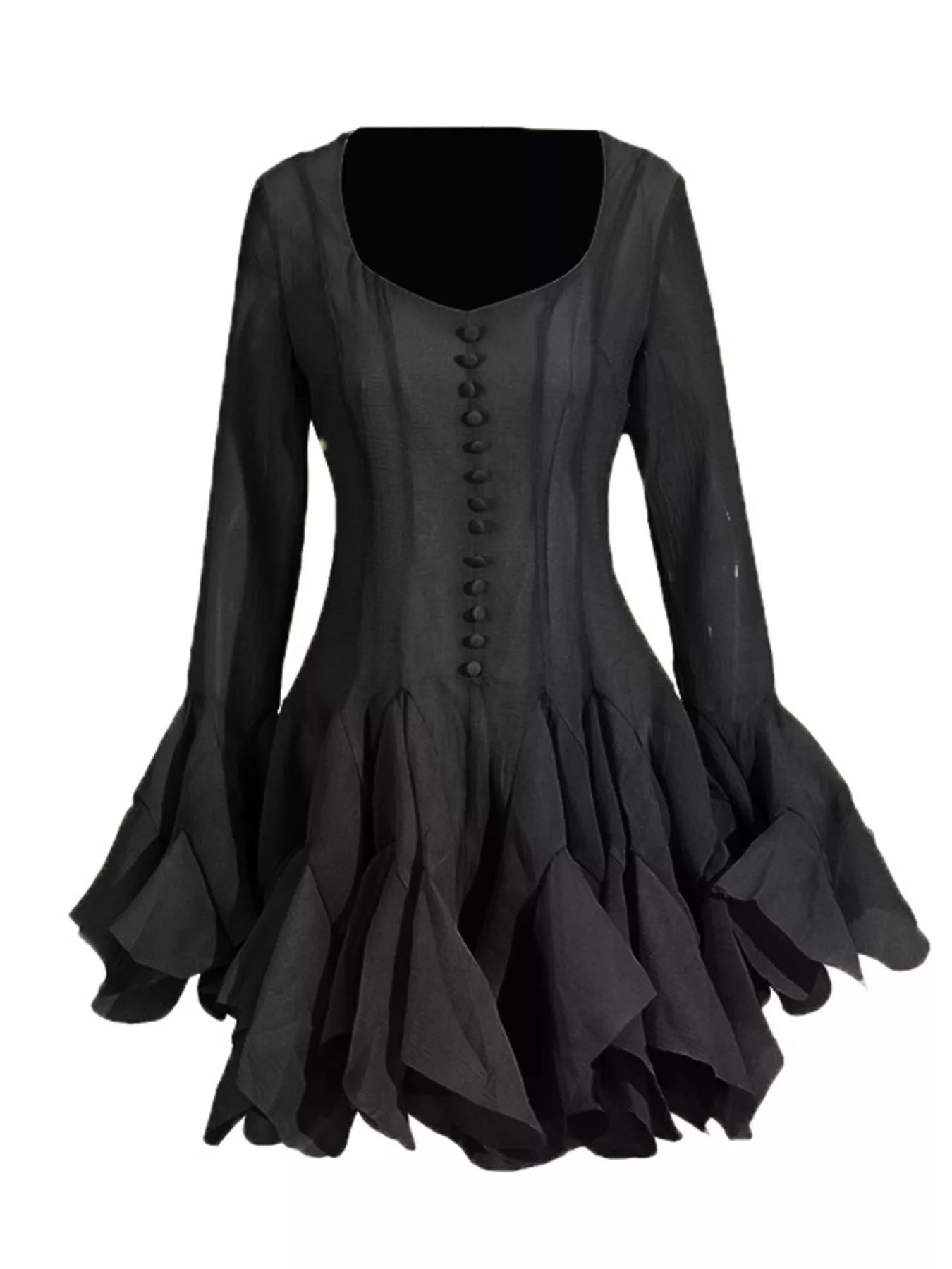 Trendsi Ruffled Flare Sleeve Mini Dress -