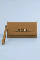 Trendsi Fame Vegan Leather Chain Buckle Wristlet Wallet -