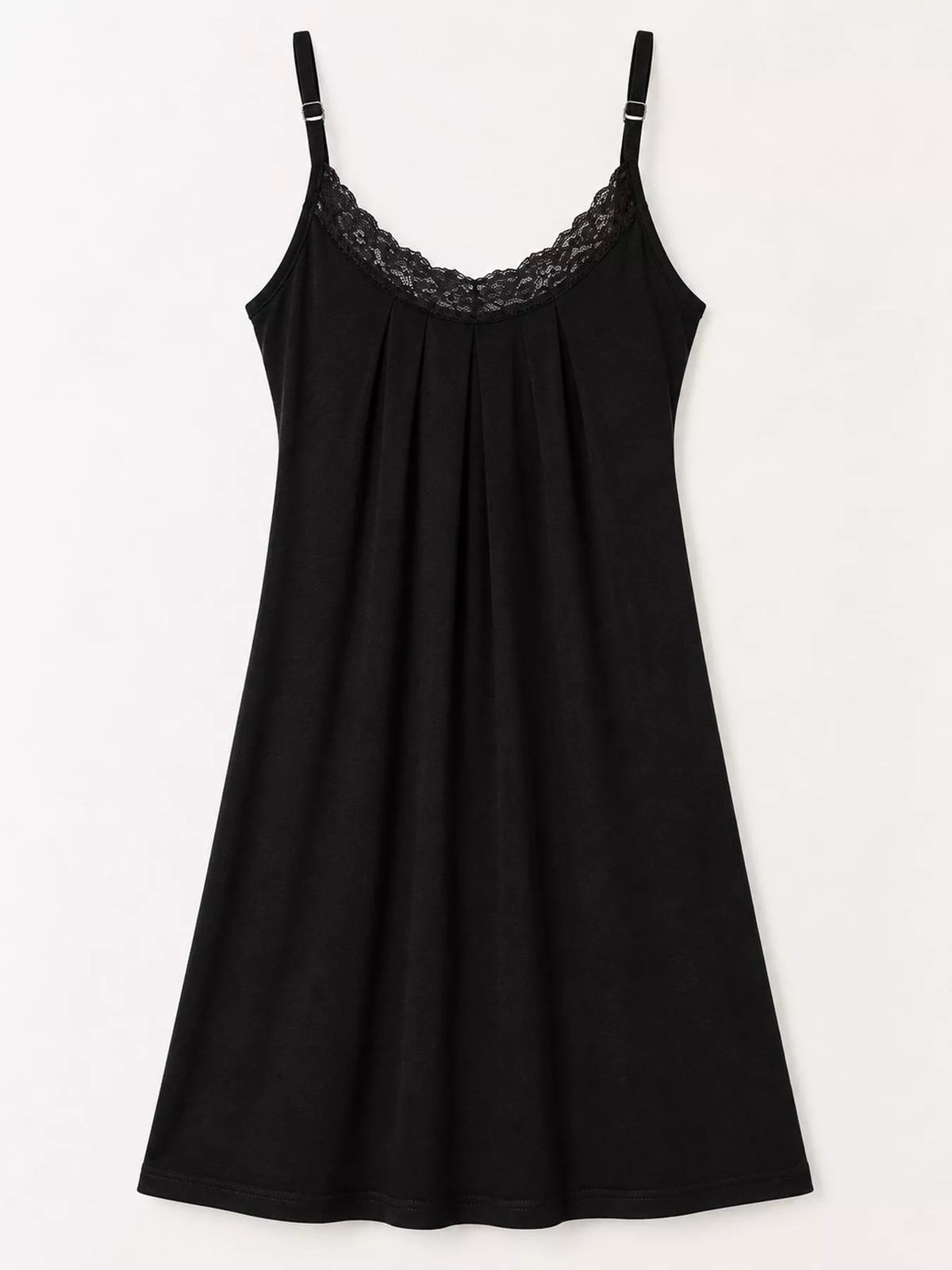 Lace Detail Spaghetti Strap Lounge Dress — garment front
