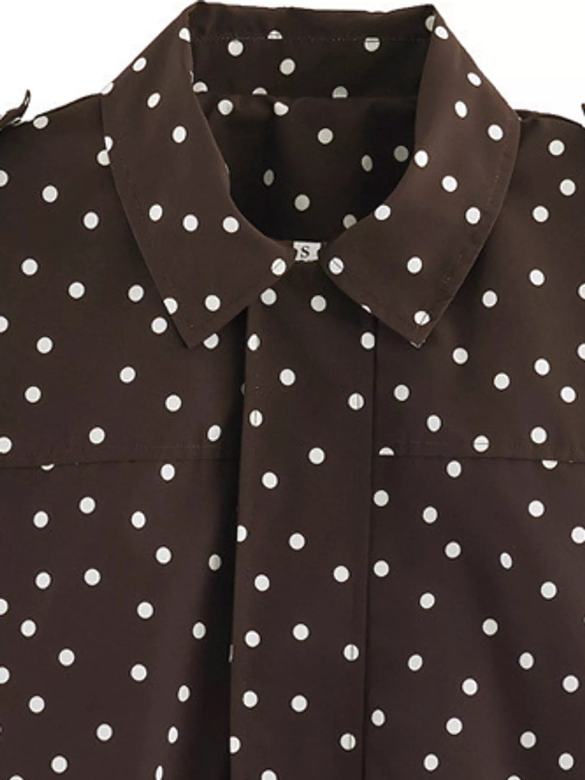 Brown polka dot zip-up jacket — design and construction details