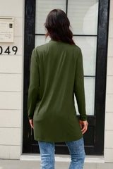 Trendsi Basic Bae Full Size Open Front Long Sleeve Cardigan with Pockets -