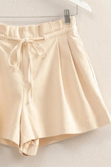 Trendsi HYFVE High-Waisted Washed Twill Paperbag Shorts - Shorts