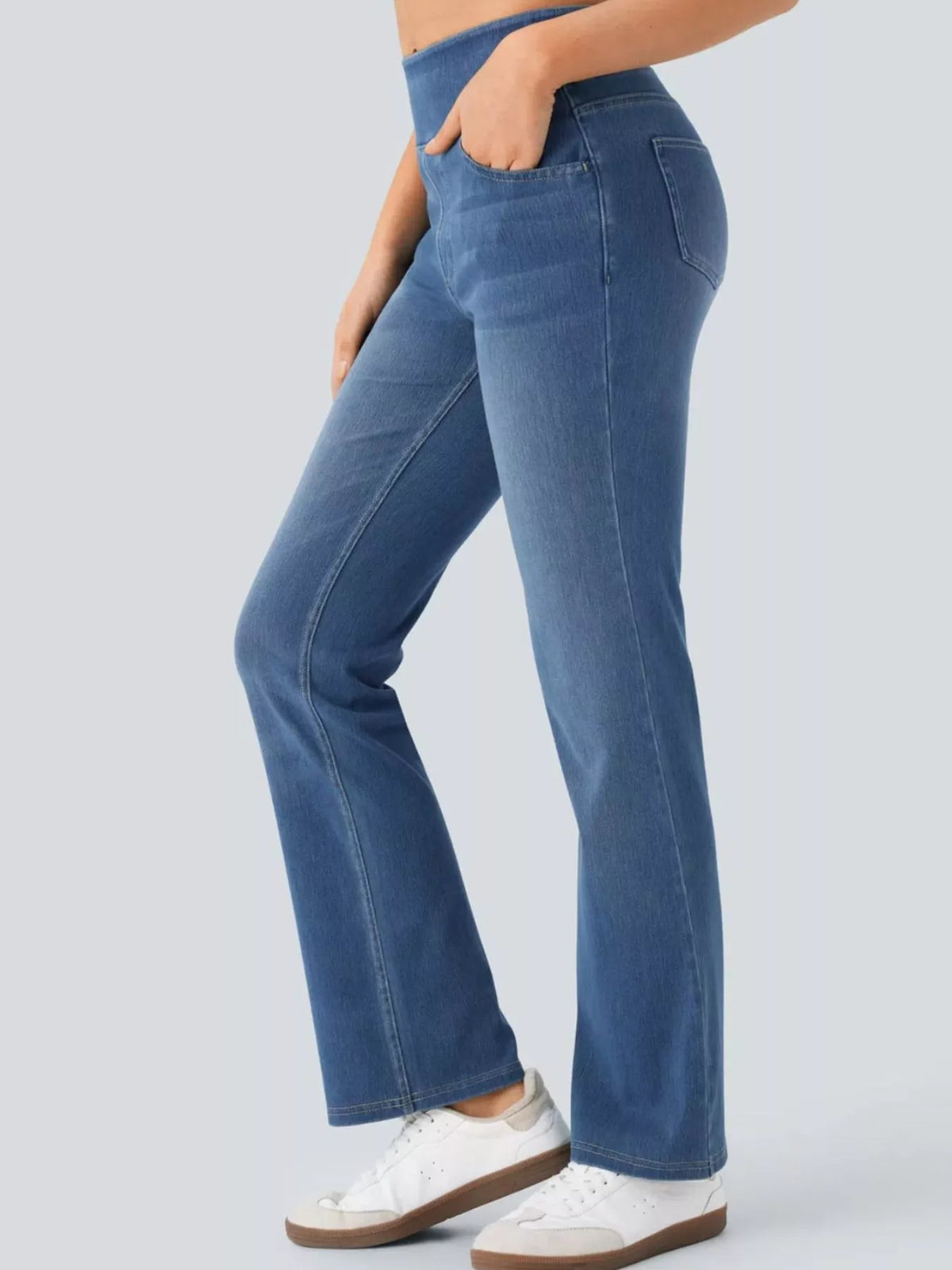 High-Waisted Flared Jeans — side view