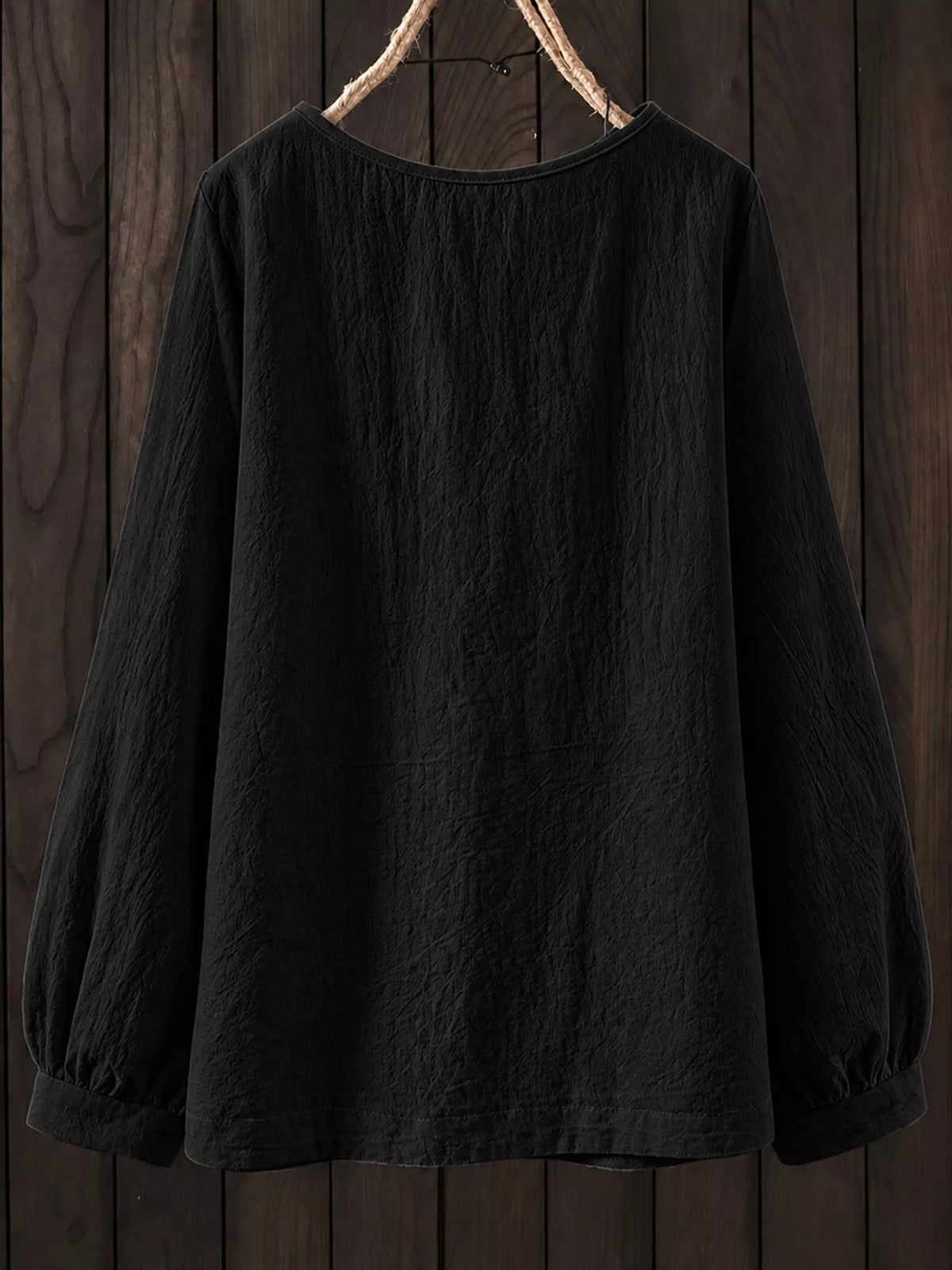 Loose Fit Long Sleeve Blouse — garment back
