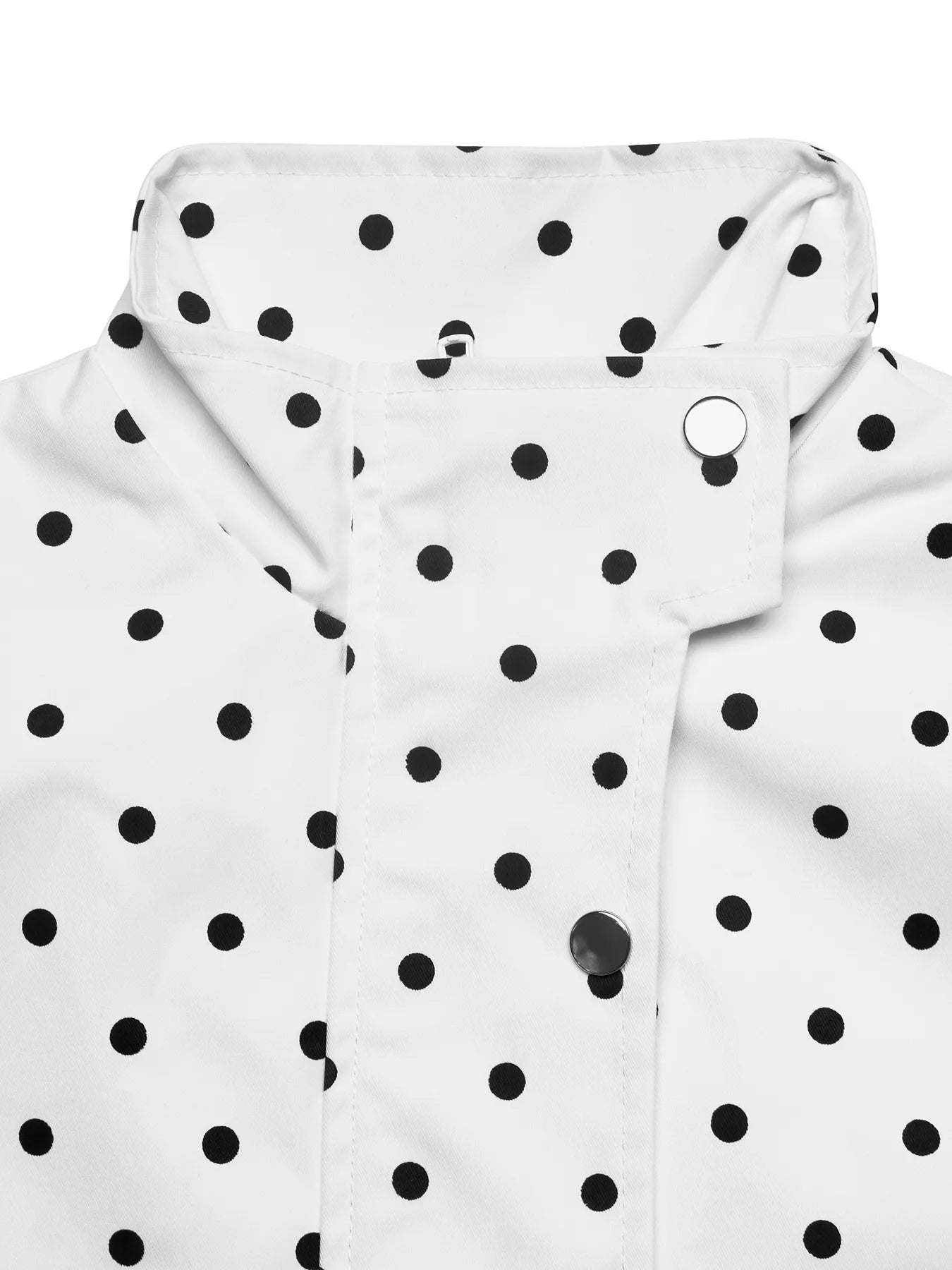 Trendsi Polka Dot Zip Up Cropped Jacket -