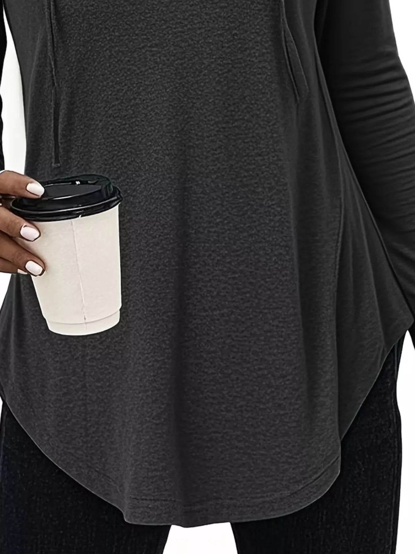 Trendsi Full Size Drawstring Long Sleeve Hooded Top Plus Size -