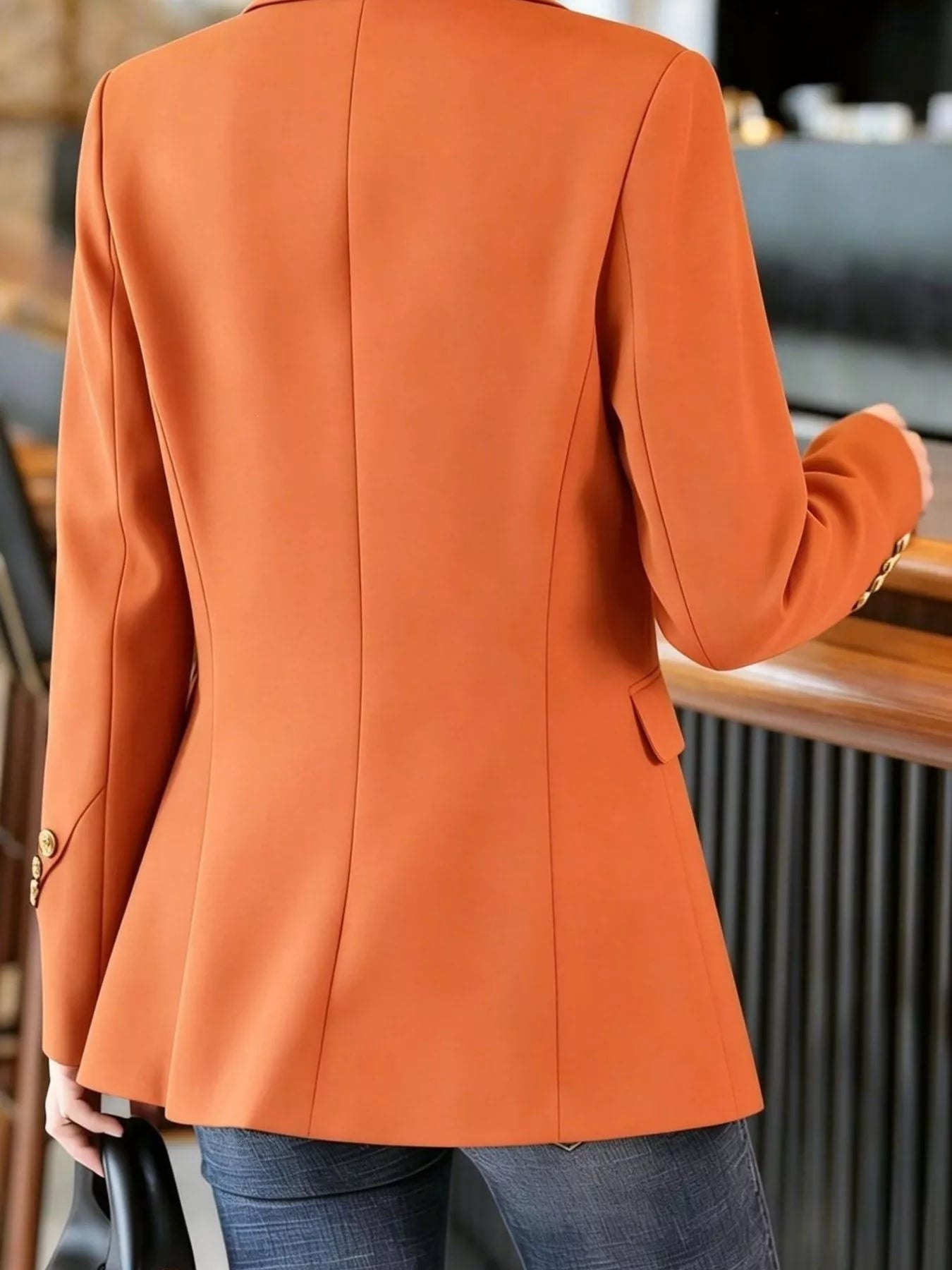 Trendsi Full Size One Button Lapel Collar Blazer Plus Size -