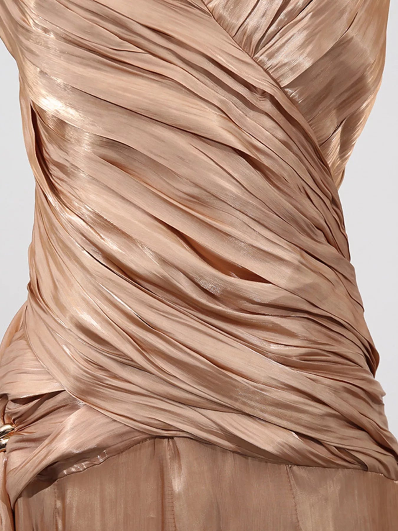 Trendsi Halter Neck Ruched Maxi Dress -