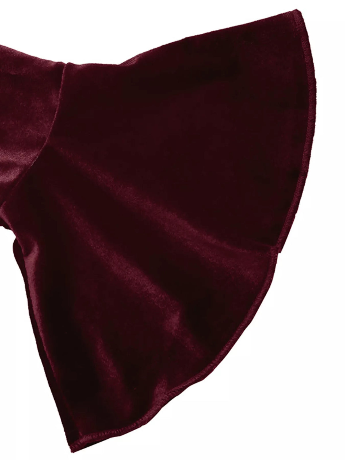 Velvet Tie-Shoulder Bell Sleeve Mini Dress — construction details