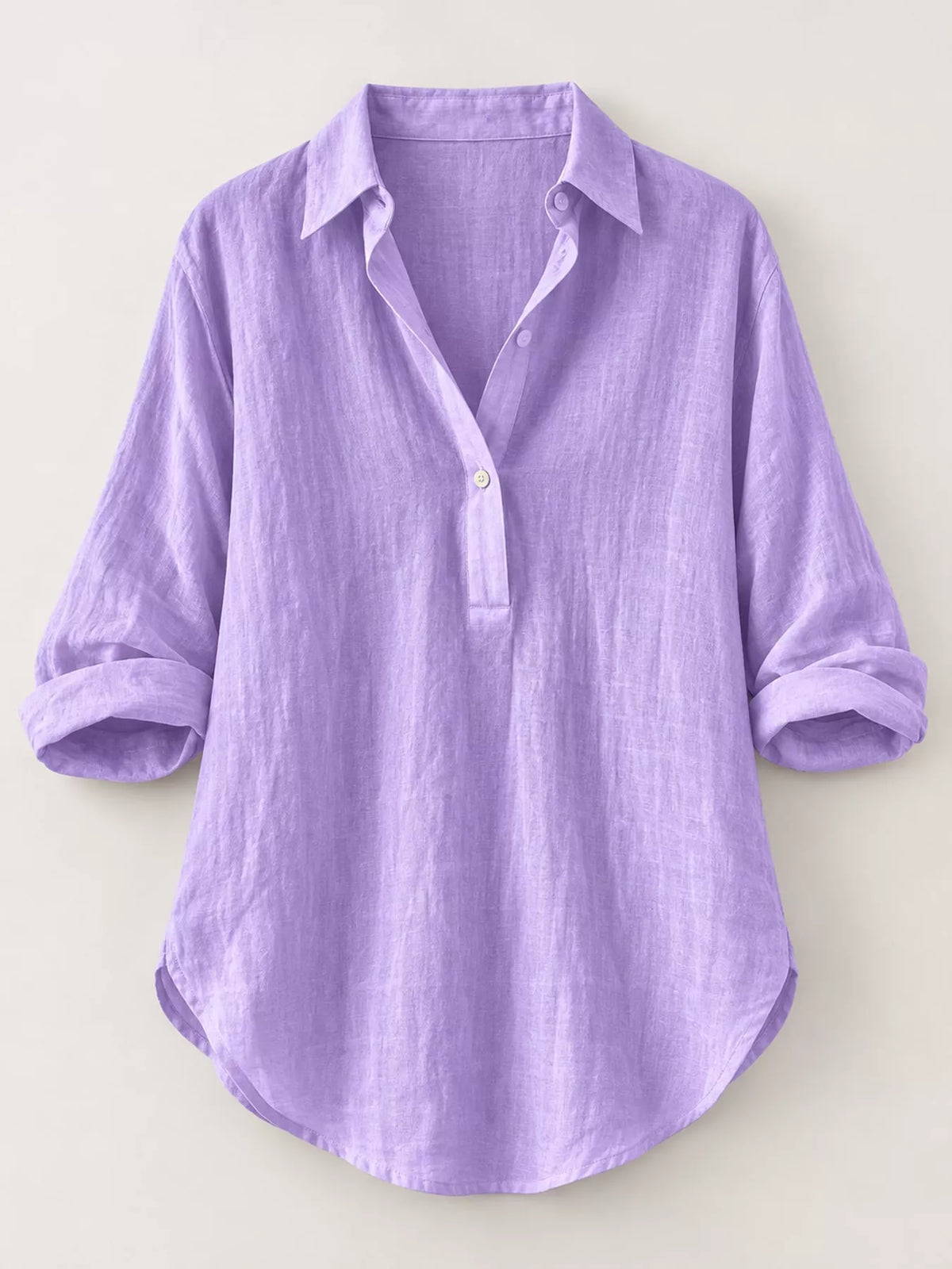 Collared blouse, purple flat lay