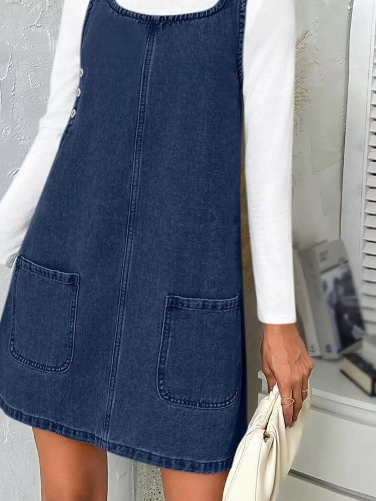 Trendsi Casual Scoop Neck Sleeveless Denim Dress -