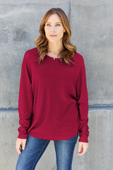 Trendsi Double Take Full Size Round Neck Long Sleeve T-Shirt -