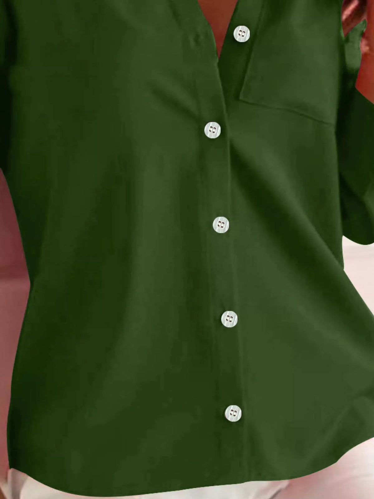 Trendsi Button-Down Roll-Up Sleeve Shirt -