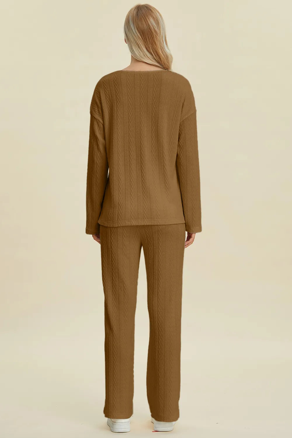 Women's Cable-Knit Long Sleeve Top and Pants Set — product view 11