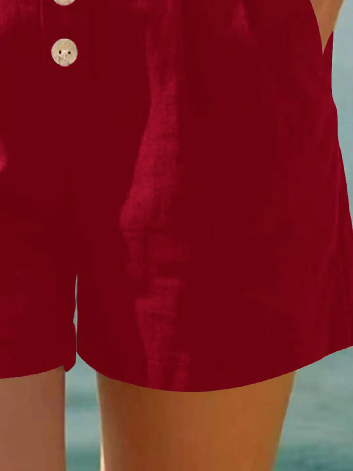 Trendsi Button Fly High Waist Shorts -