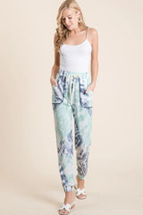 Trendsi BiBi Tie Dye French Terry Casual Sweat Pants -
