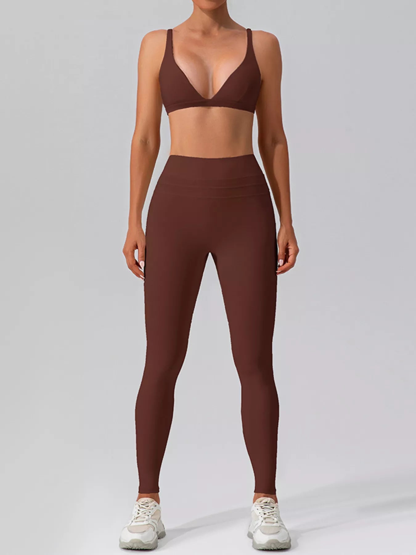 Trendsi V-Neck Tank and High-Waisted Seamless Pants Active Set -