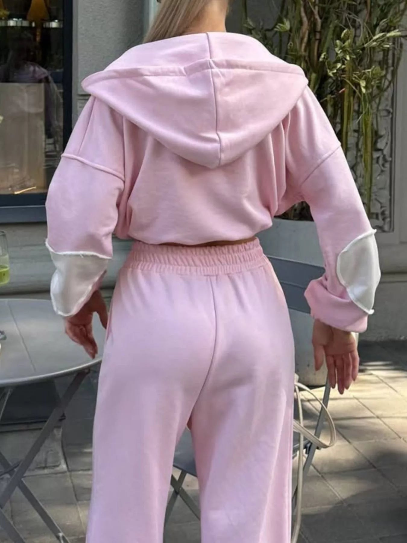 Trendsi Zip Up Hoodie and Wide-Leg Pants Set -