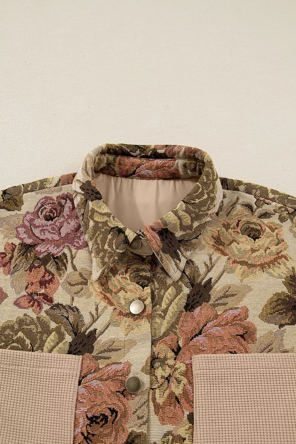 Trendsi Floral Button Up Long Sleeve Shacket -