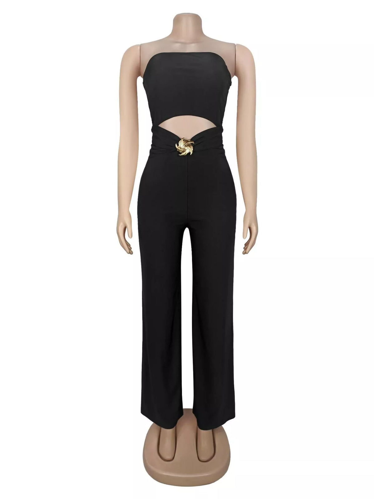 Trendsi Strapless Cut-out Wide-Leg Jumpsuit -