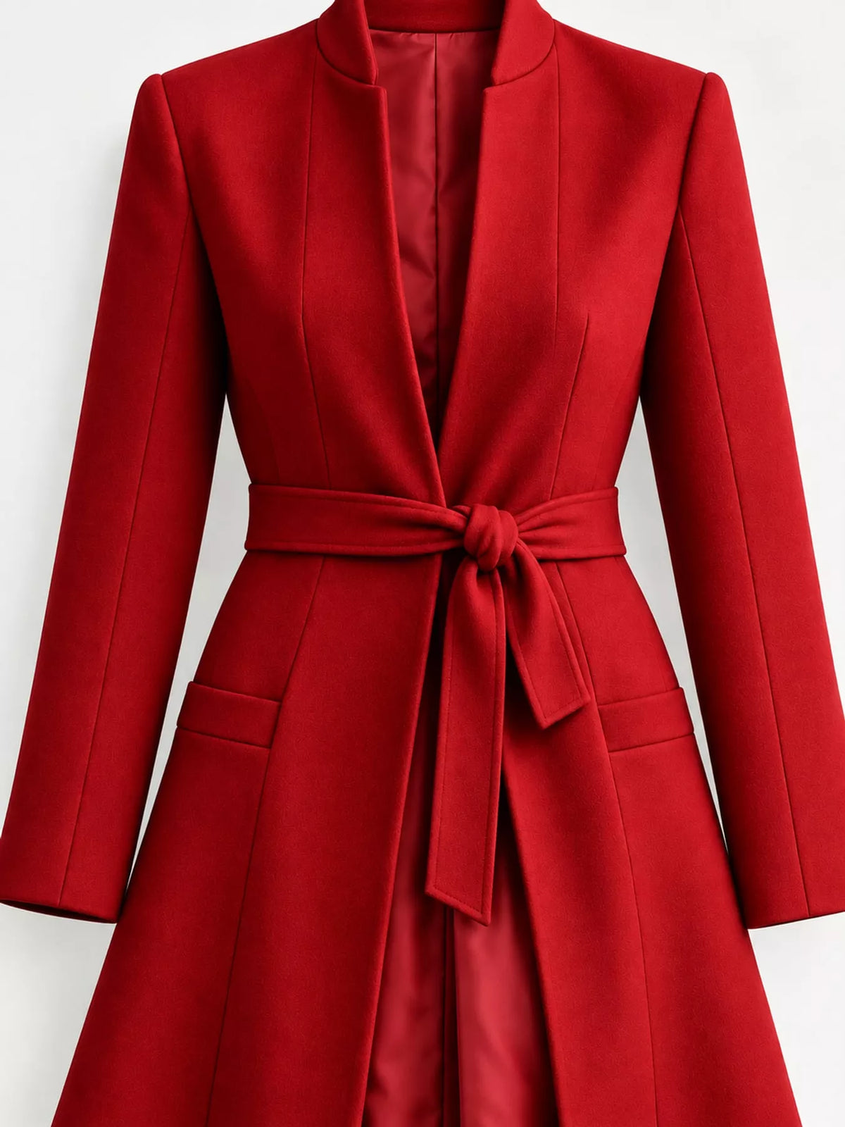 Longline Belted Trench Coat — construction details